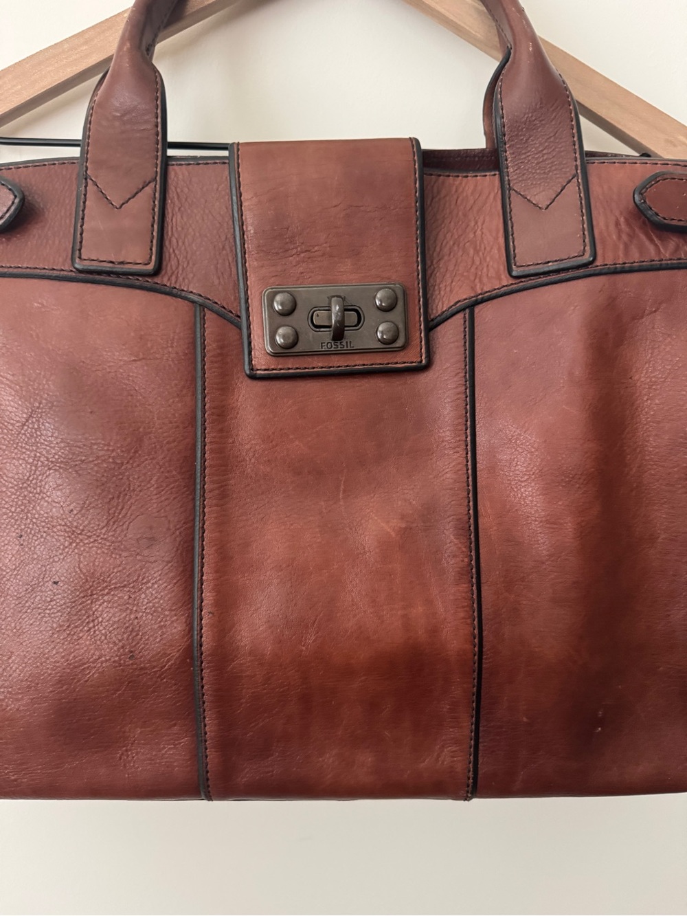 Fossil Long Live Vintage 1954 Leather Bag Purse - Picture 3 of 12